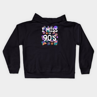 I Miss the 90's Nostalgia Vintage 1990s Throwback T-Shirt Orange/Purple/Turquoise/Pink Kids Hoodie